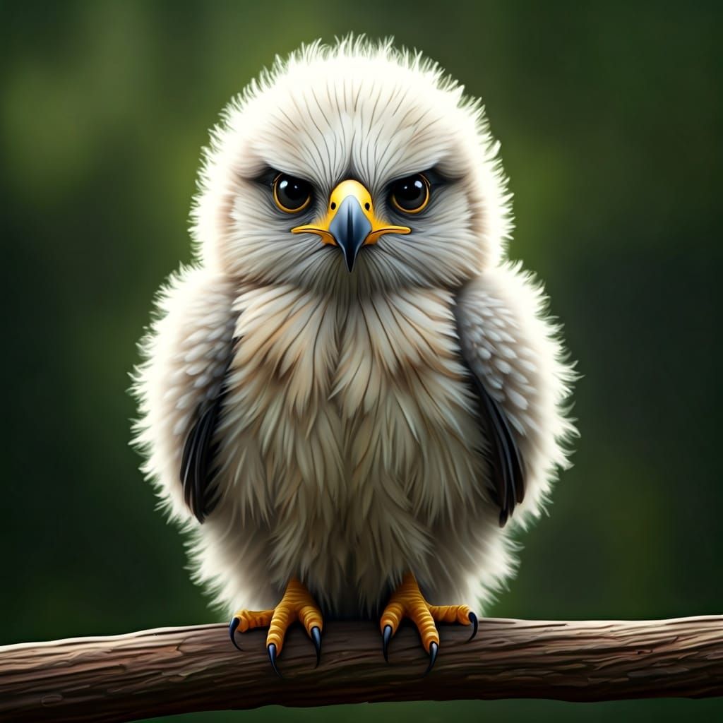 Fluffy Eaglet in Dreamy Beatrix Potter Style