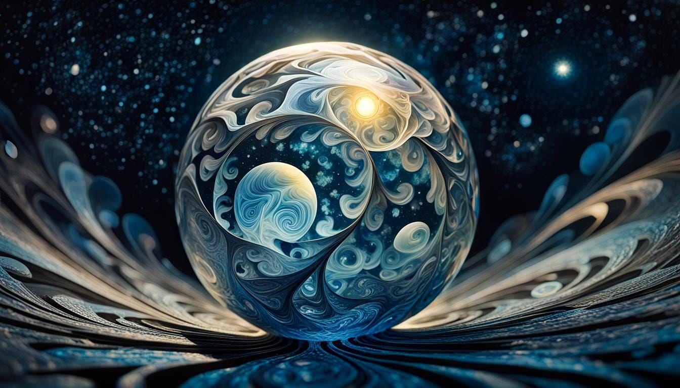 Glowing Orb in Stellar Tessellation