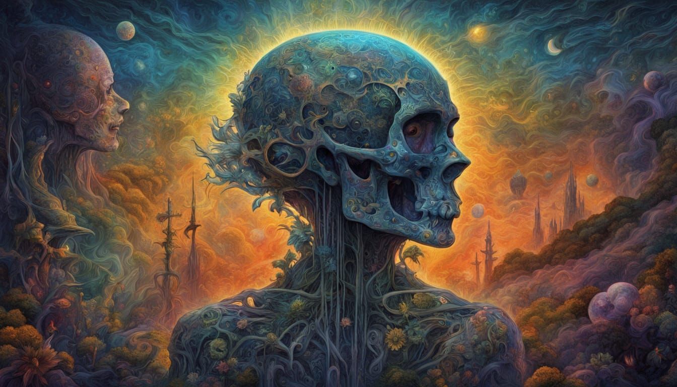 The Bone Collector in a Gothic Botanical Garden