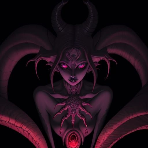 Surreal Lovecraftian Horror Creature in Gothic Style