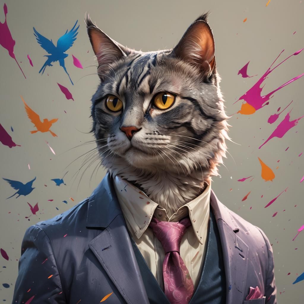 Catticus Finch Portrait: Hyperdetailed Artstation Concept Ar...