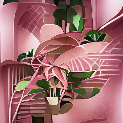 Philodendron Pink Princess in a Wild Forest
