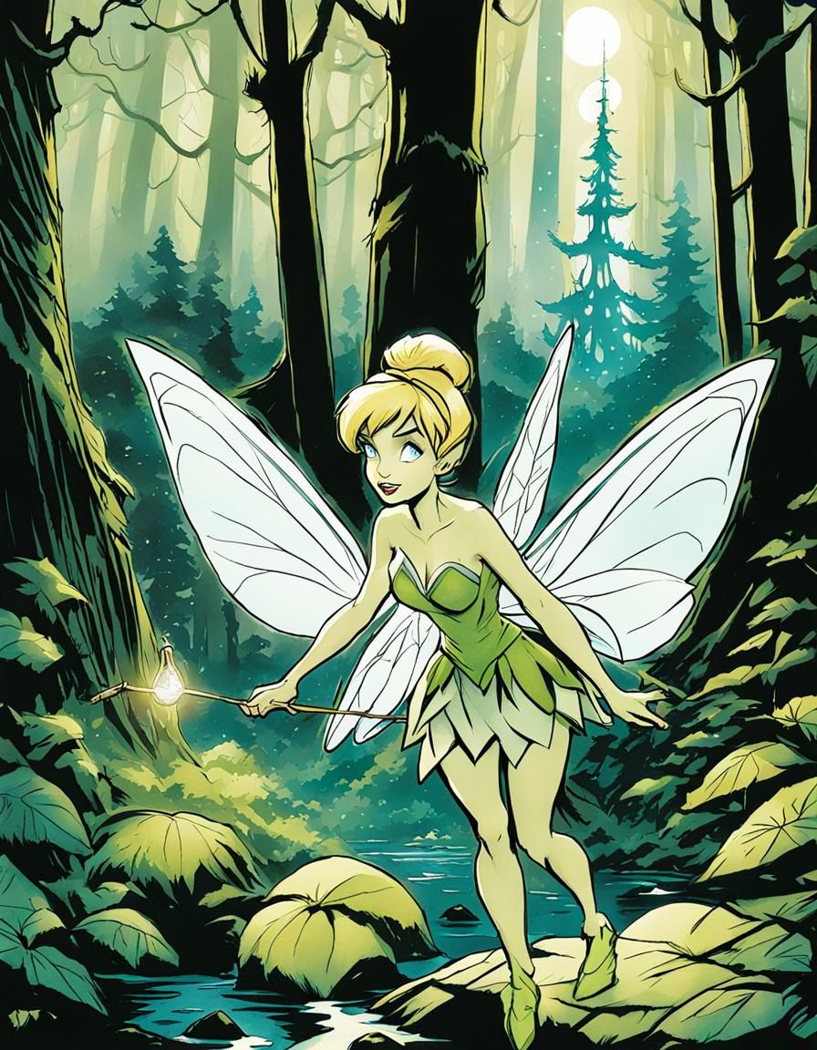 Tinkerbell's Quest: A Comic Book Cover in Ink
