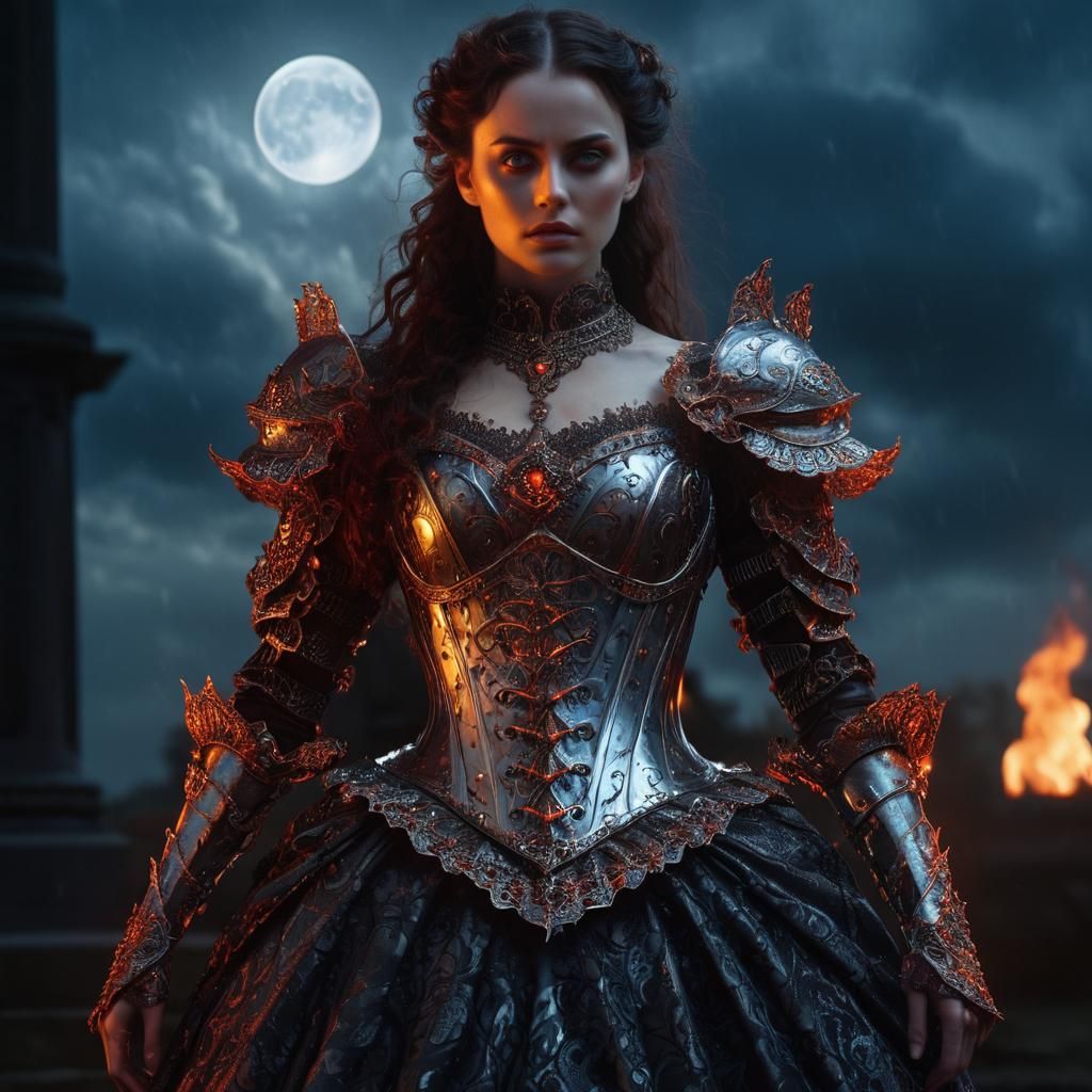 Victorian Gothic Warrior Goddess in Digital Art