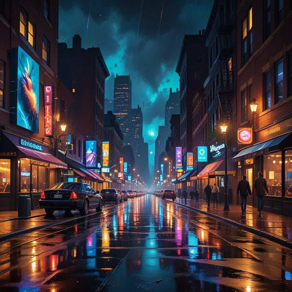 Neon Cityscape Masterpiece