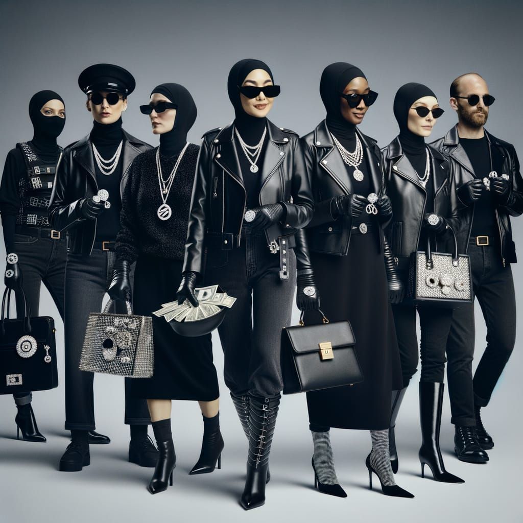 Female Jewel Thieves in Black Leather Attire