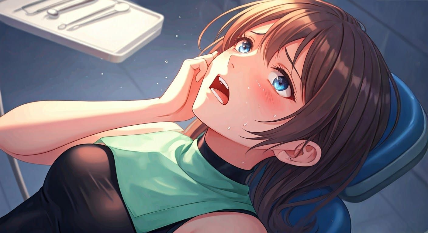 Anime Girl Undergoes Dental Procedure in a Dramatic Anime St...
