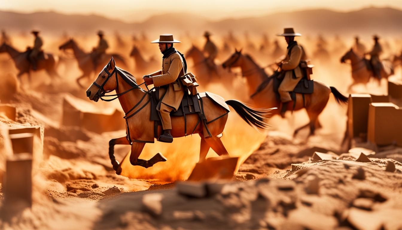 Australian Lighthorse Charge, Beersheba, Origami Style