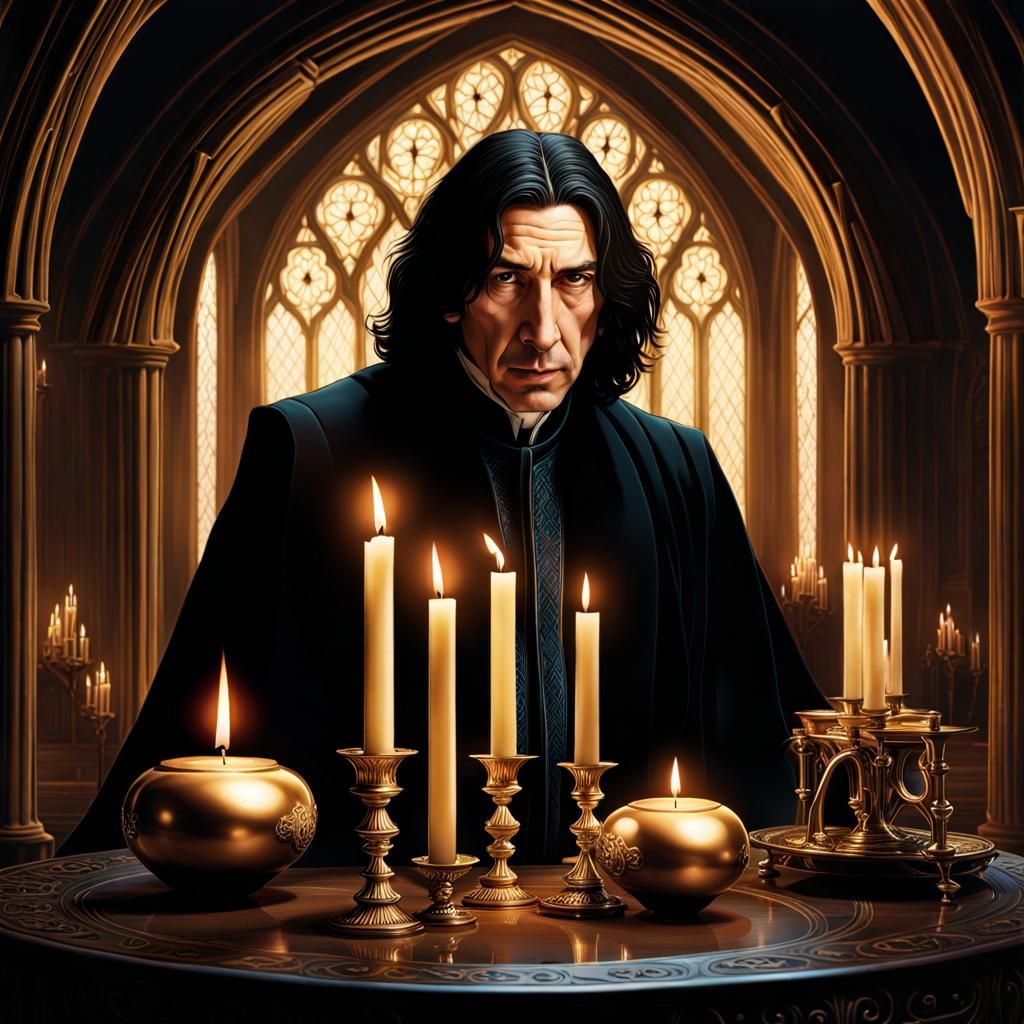 Adam Driver as Snape in Dark Fantasy Style