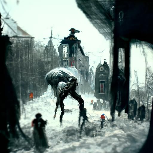 Horror Town Inspired by Doré and Rutkowski