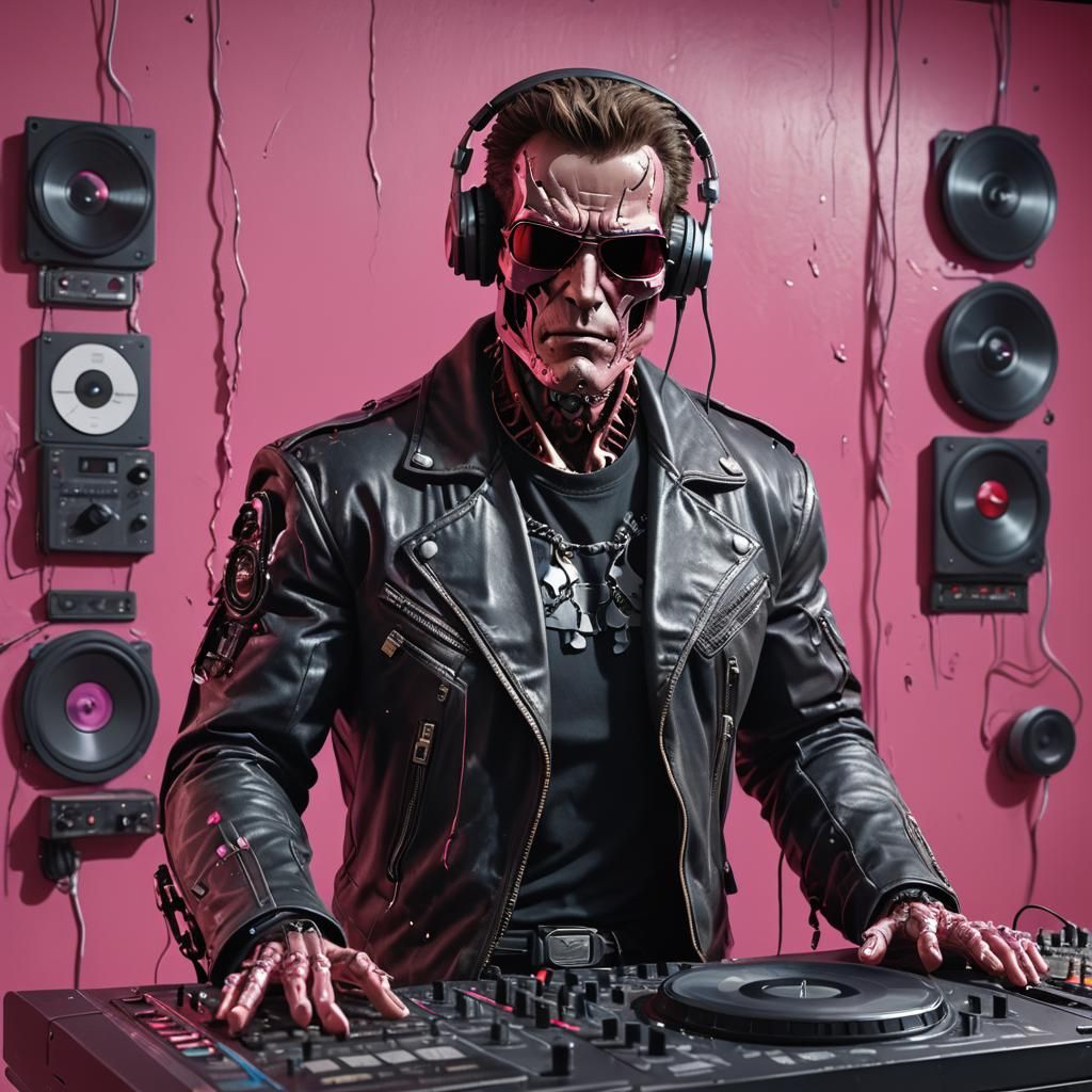 Terminator T-800 DJ in Detailed Matte Painting