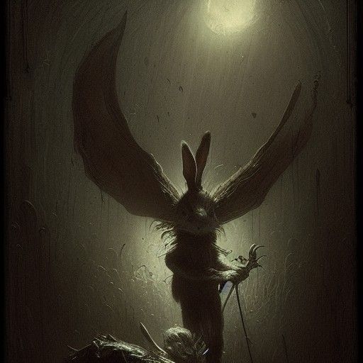 Evil Rabbit in Horror Style
