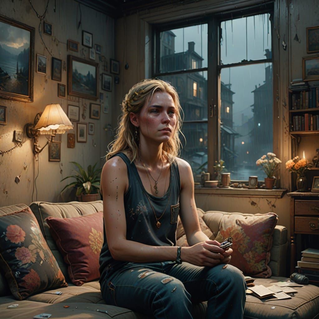 Enchanted Stormy Night Scene in Moody Artistic Style