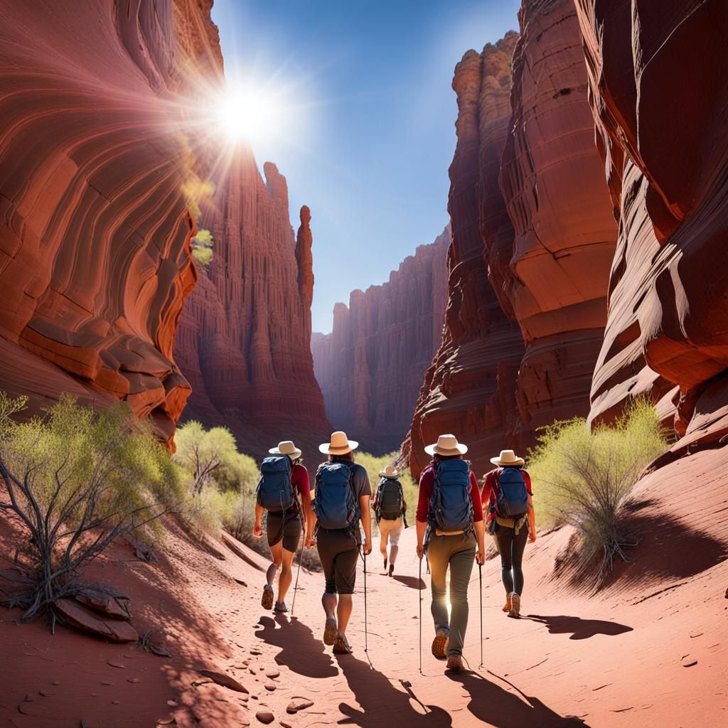 A group adventurers embark on an a  hiking journey through t...