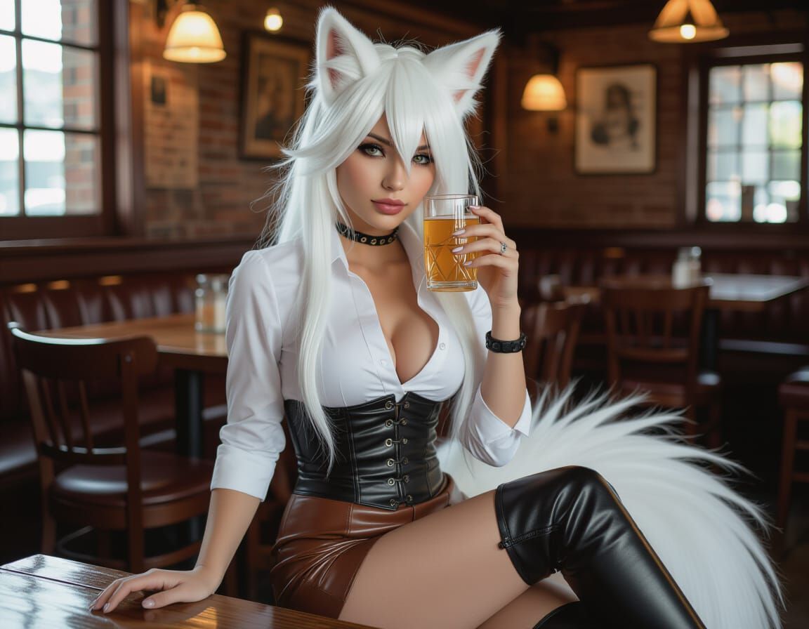 Kitsune Woman in Tavern Portrait Photography