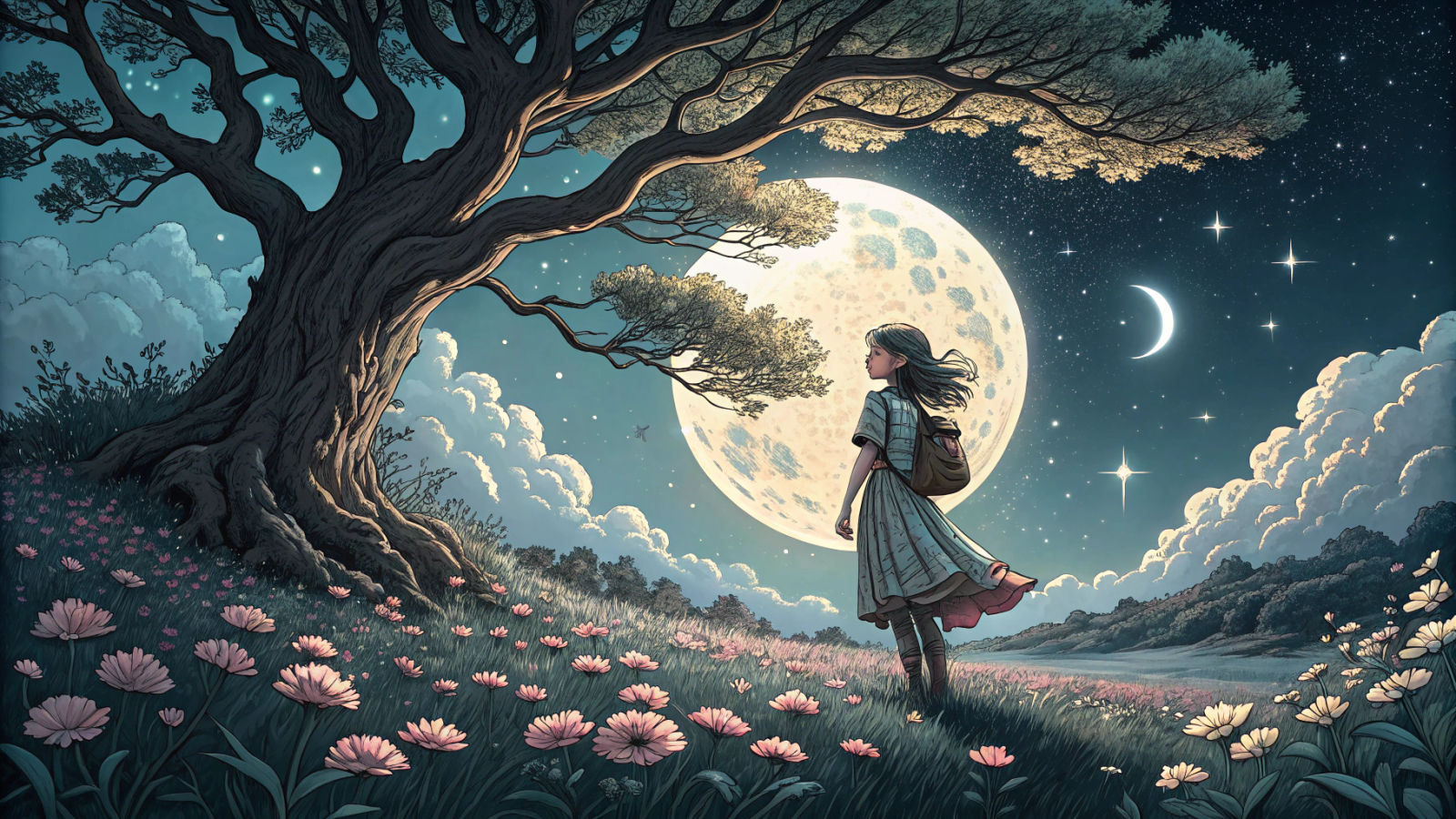 Celestial Girl in Comic Book Style Art