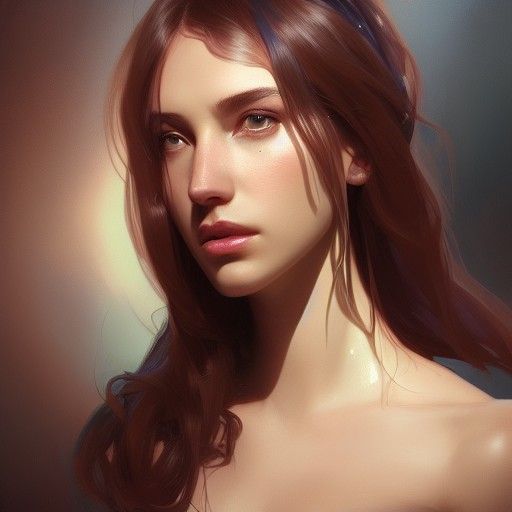 Beautiful Woman Portrait in Hyperdetailed Digital Art