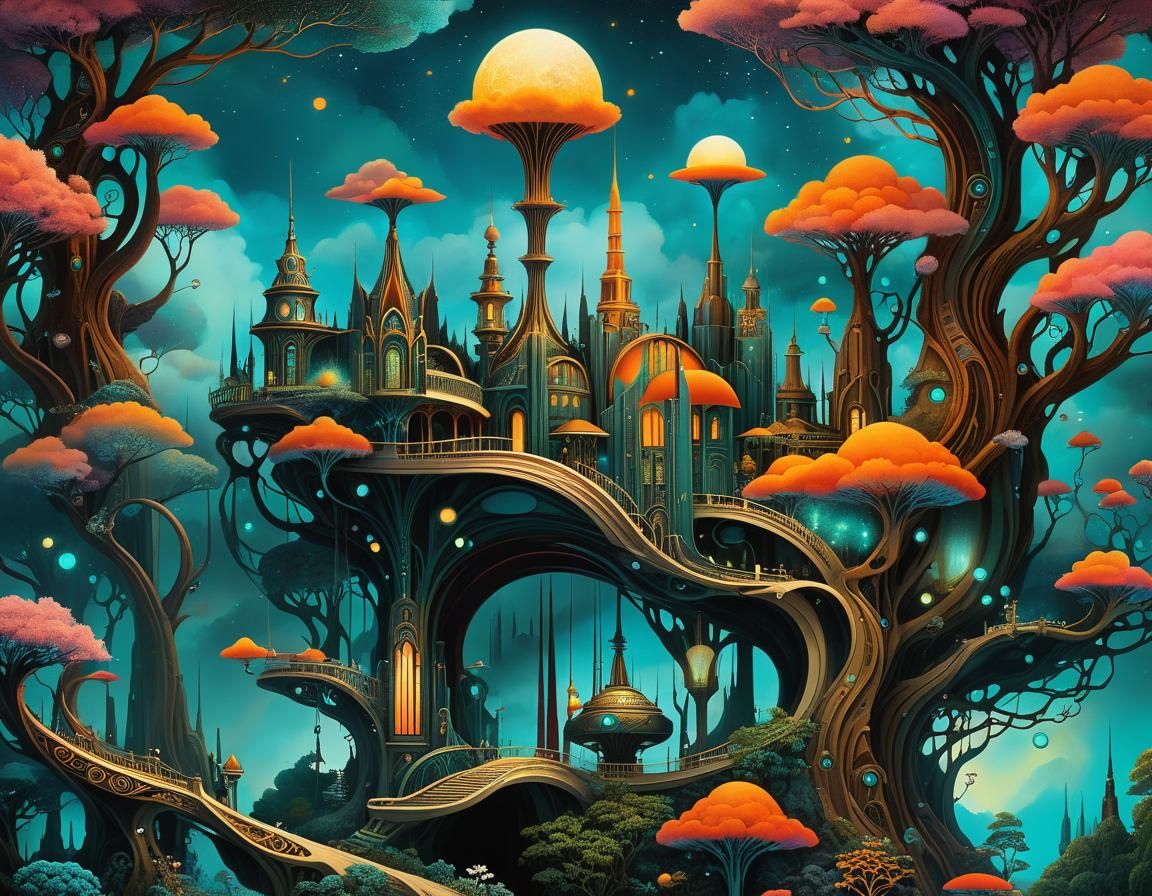 Art Deco Treehouse Village