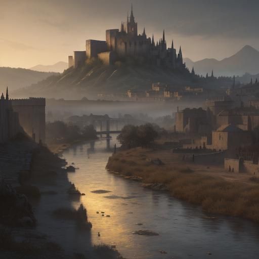 Spanish Legionnaire Near Ebro River in Matte Painting