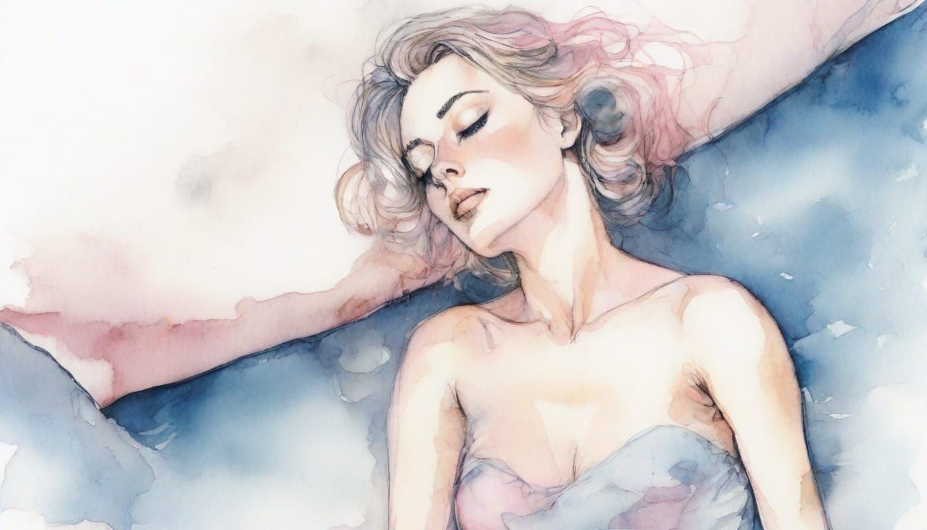 Ethereal Pin-Up Beauty in Whispers of Lavender and Sky