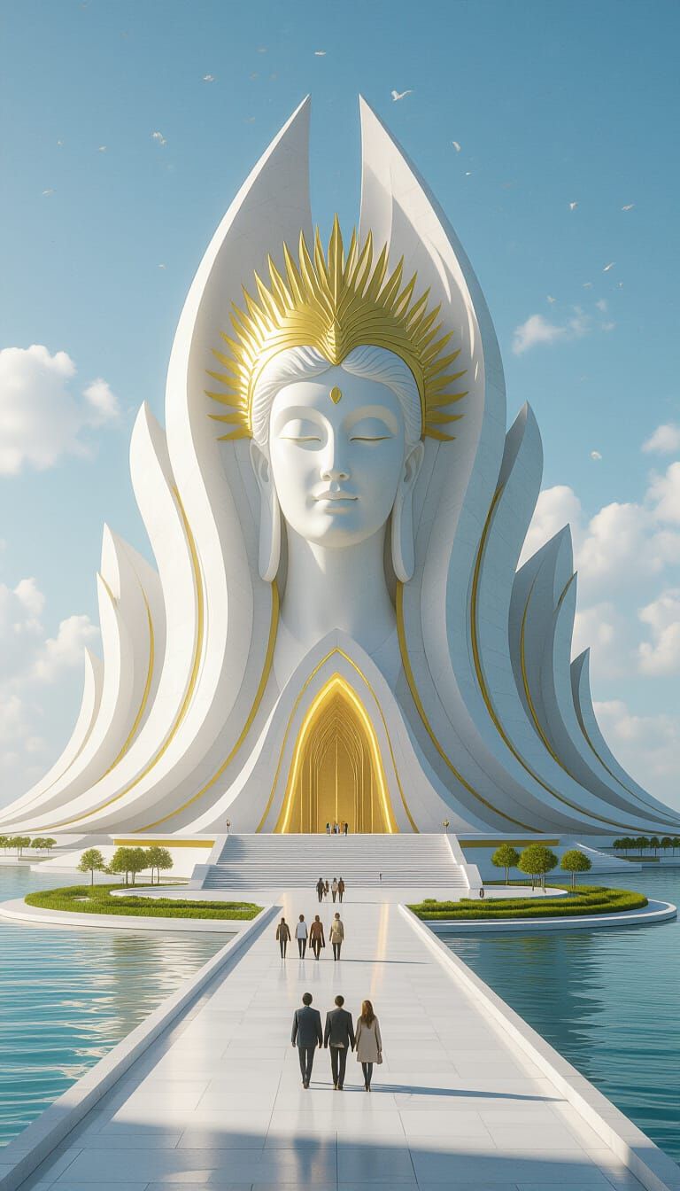 Futuristic Neo-Classical Temple of the Goddess