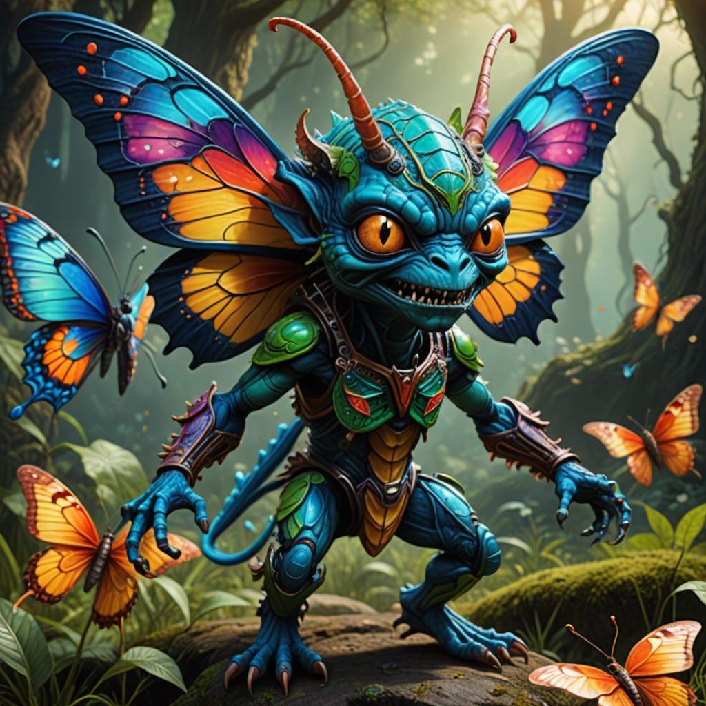 Psychedelic Gremlin Butterfly Warriors in 3D HD
