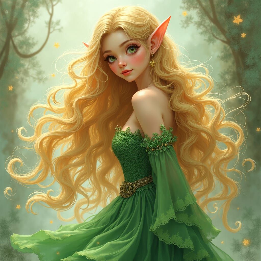 Beautiful elven goddess