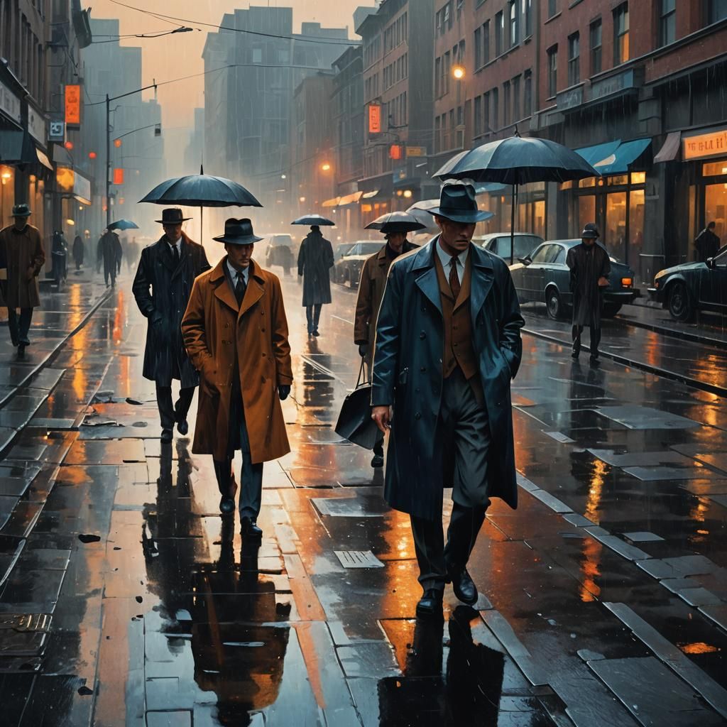 Film Noir Crime Scene in Abstract Expressionism