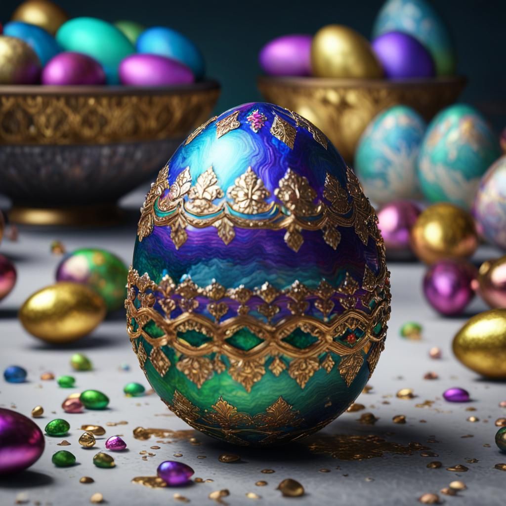 Intricate Easter Egg in Bela Krajina Style