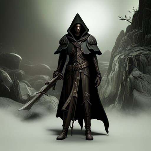 Grim Reaper in Shadow: Detailed Matte Painting