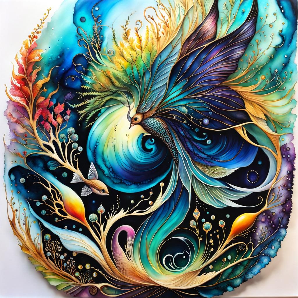 Surreal Alcohol Ink Menagerie by Victo Ngai