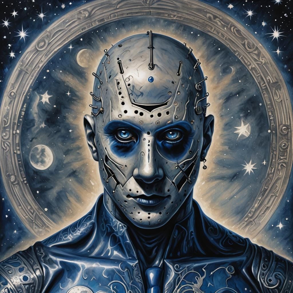 Jason Voorhees with Sapphire Eyes and Celestial Tattoo