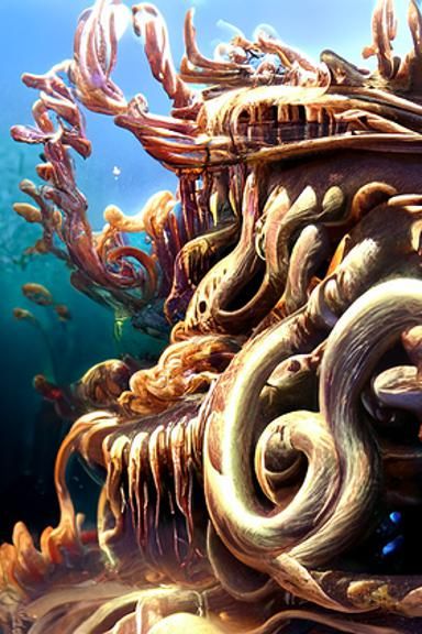 Bioluminescent Alchemy Lab in Neon Illustration Style