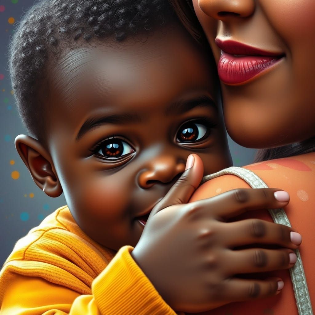 Spectacular Hyperrealistic Baby Boy Plays Peekaboo in Colorf...