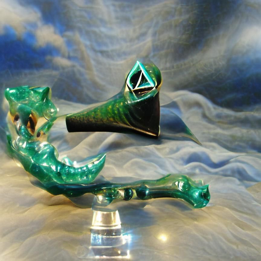 Emerald Sea Serpent Pipe: Triangular Design