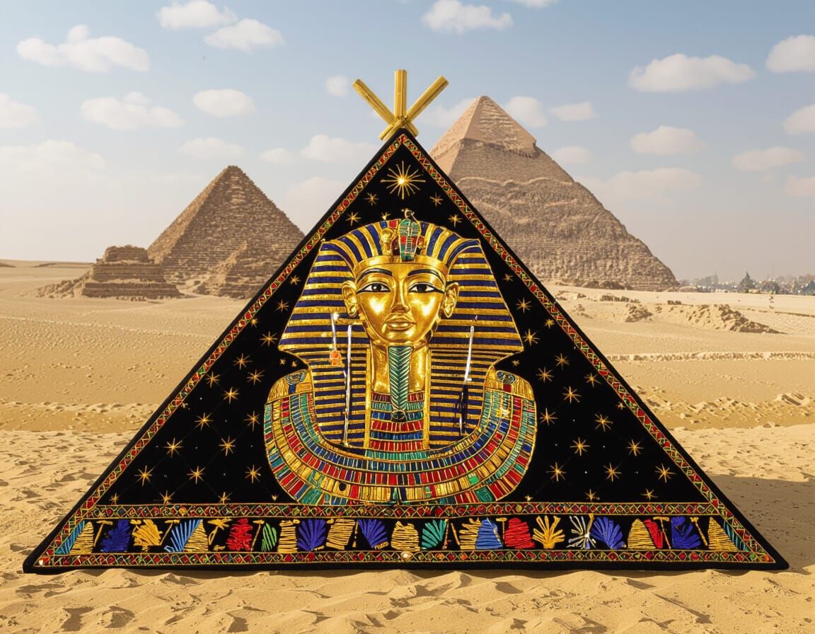Embroidered Fantasy: Tutankhamen Pyramid in Giza