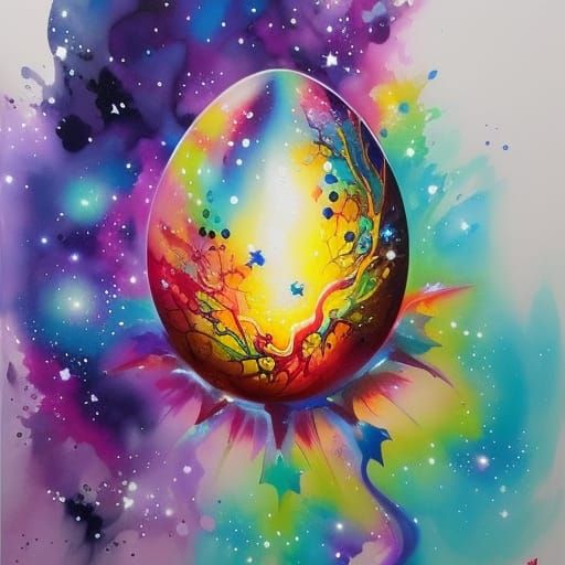Galaxy Easter Egg: Colorful Fractal Graffiti Art
