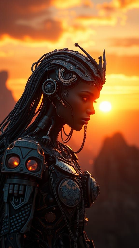 Deux Machina: Sunset Masterpiece in Digital Art