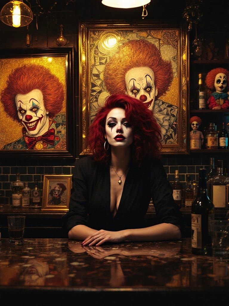 Elegant Clown Bar in Opulent Art Deco Style
