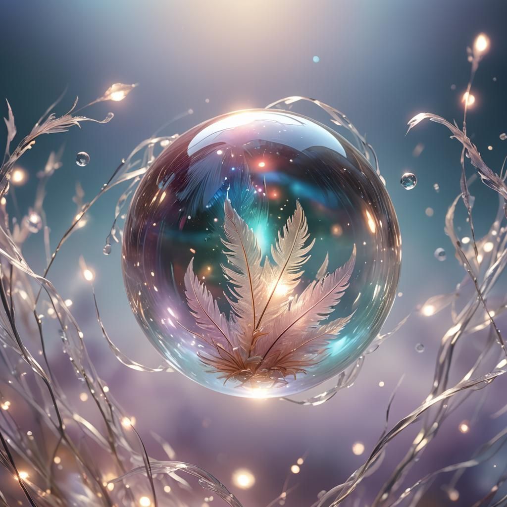 Glowing Glass Orb in Anime Style