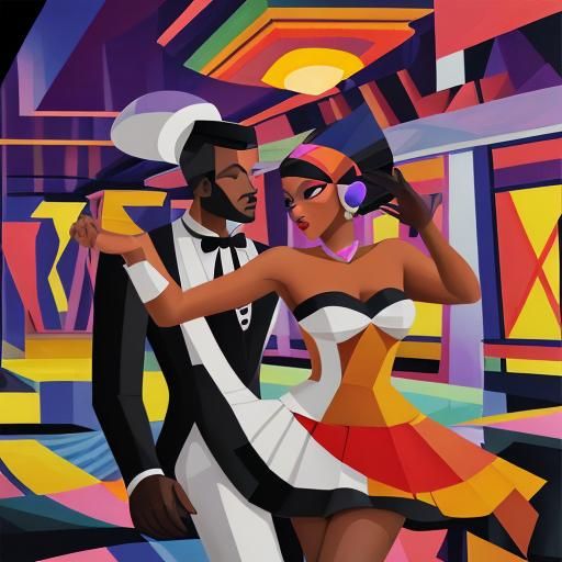 Bayou Romance: Cubist Dance on the Riverboat