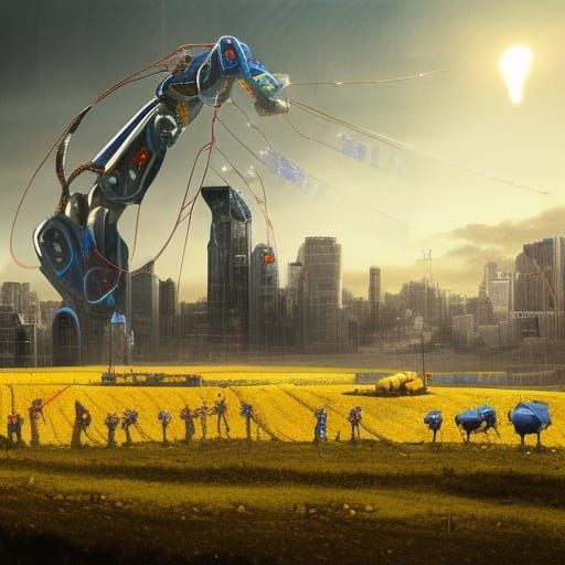 Giant Robot Farming: Digital Matte Painting