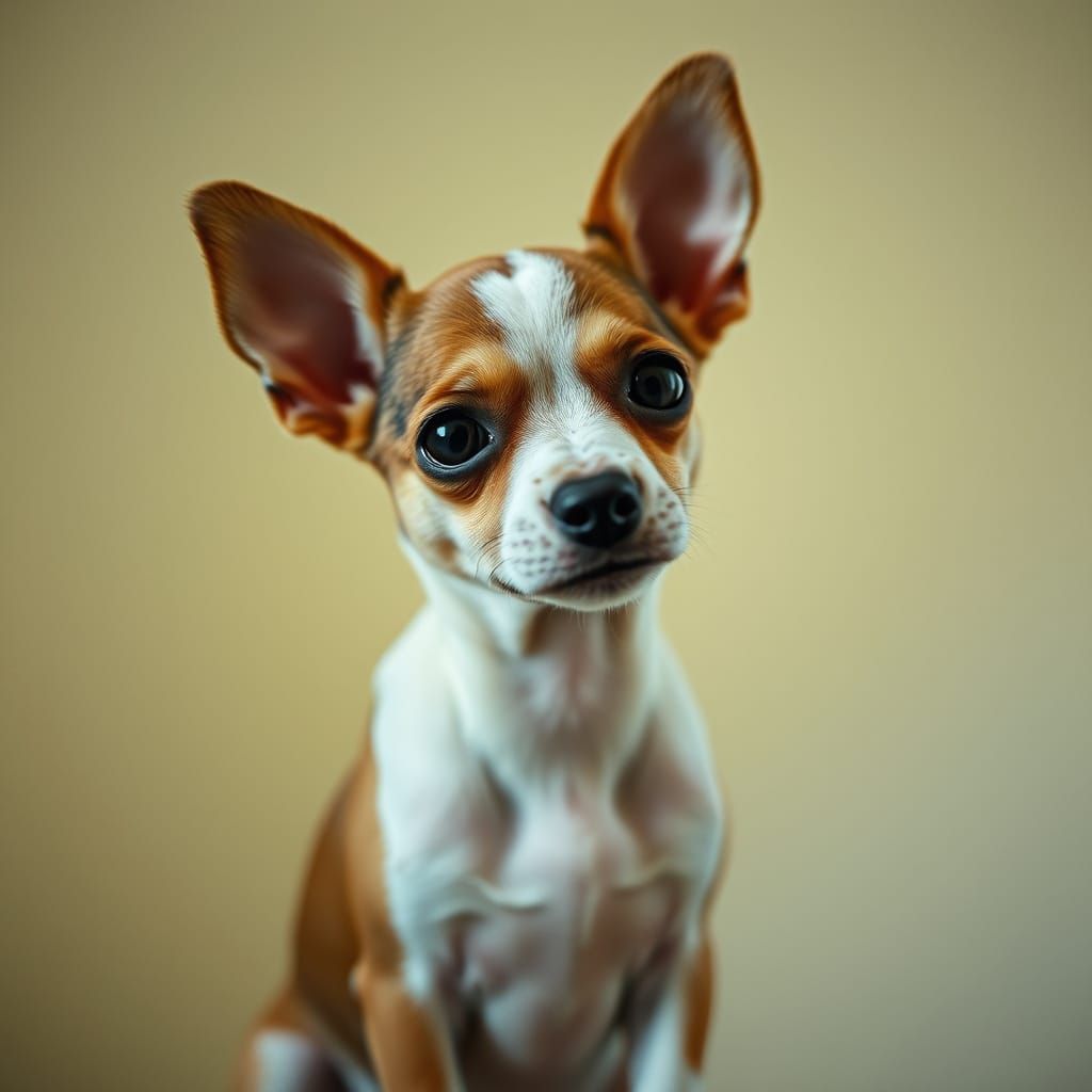 Heart-Spotted Dachshund Chihuahua Puppy Portrait