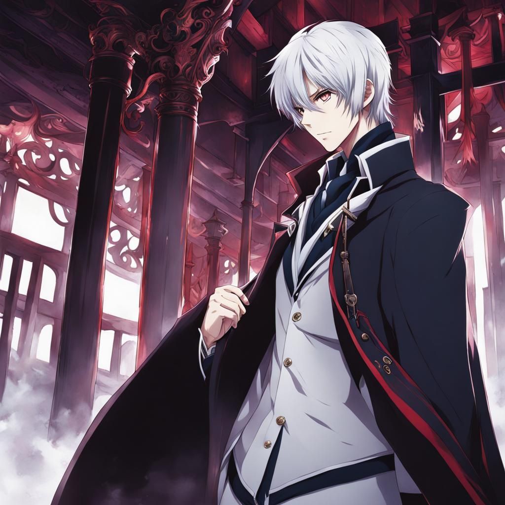 Ethereal Male Figure in Anime Style