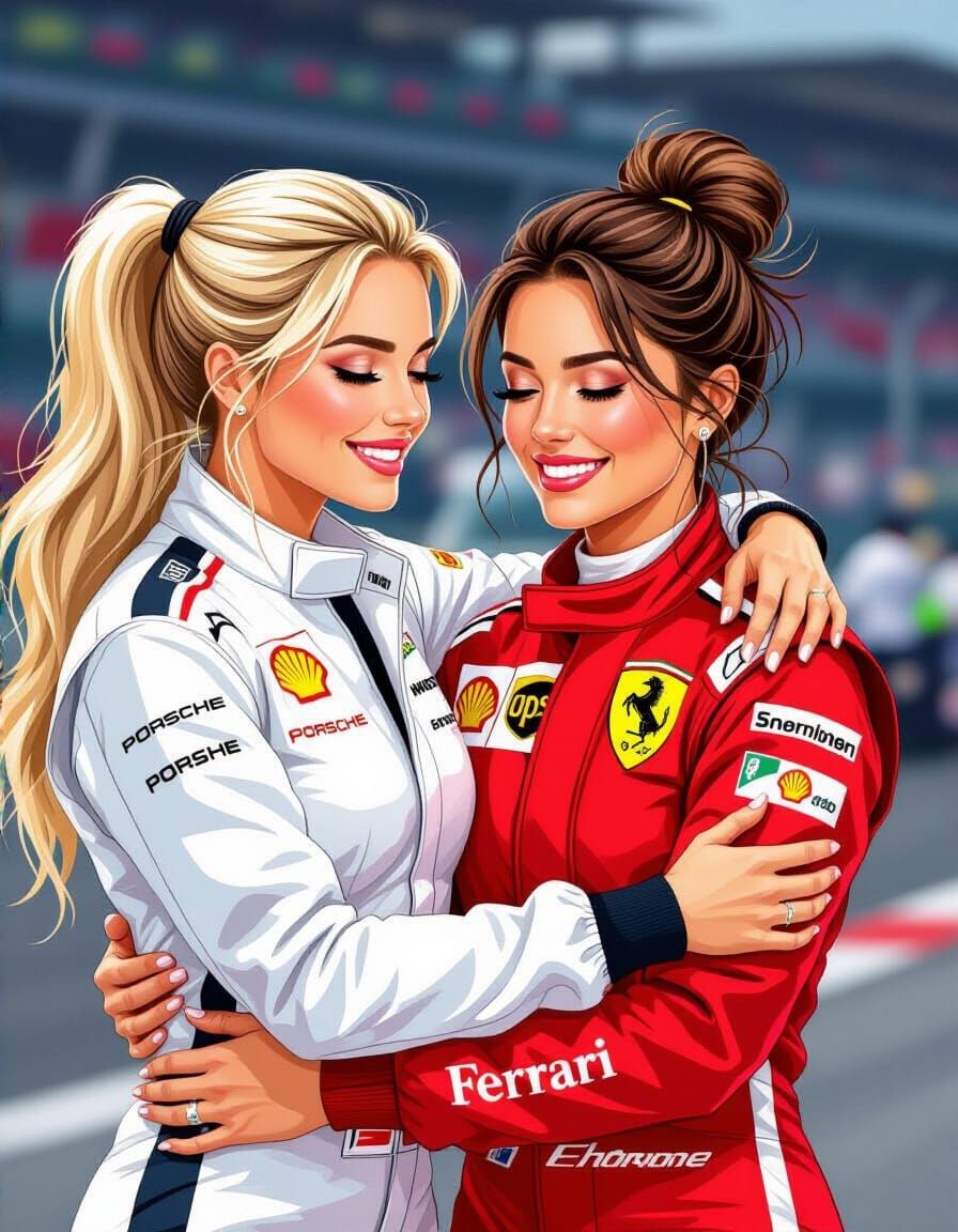 Sisterly Rivalry at Le Mans: Milo Manara Illustration