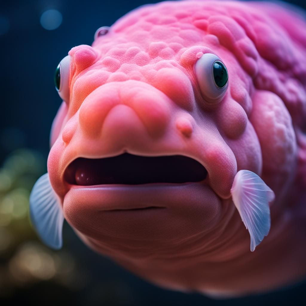 Blobfish Portrait in Professional Photography Style