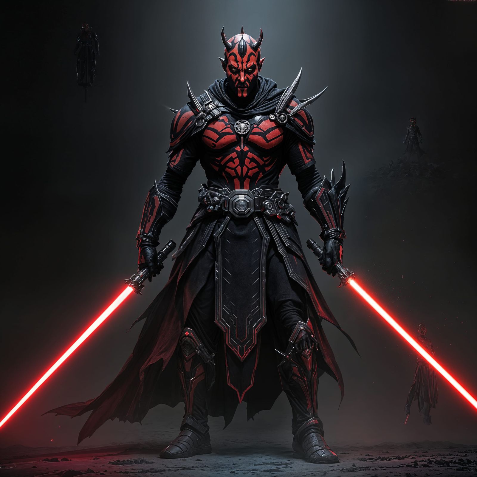 Darth Maul Armored with Double Lightsaber