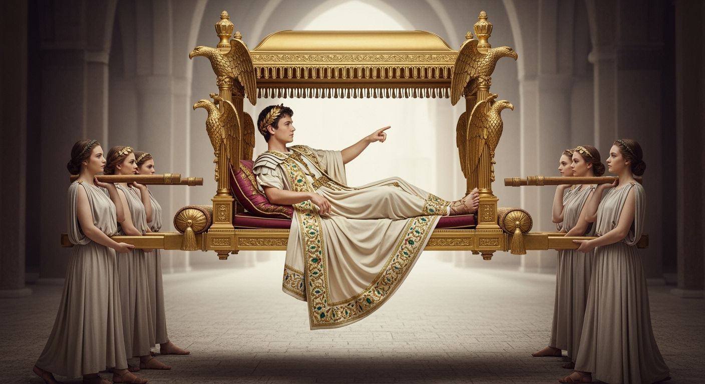 Barefoot Emperor on Eagle Sedan Chair