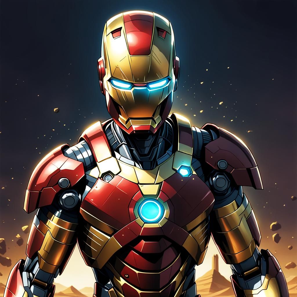 Egyptian Ironman in Epic Anime Style