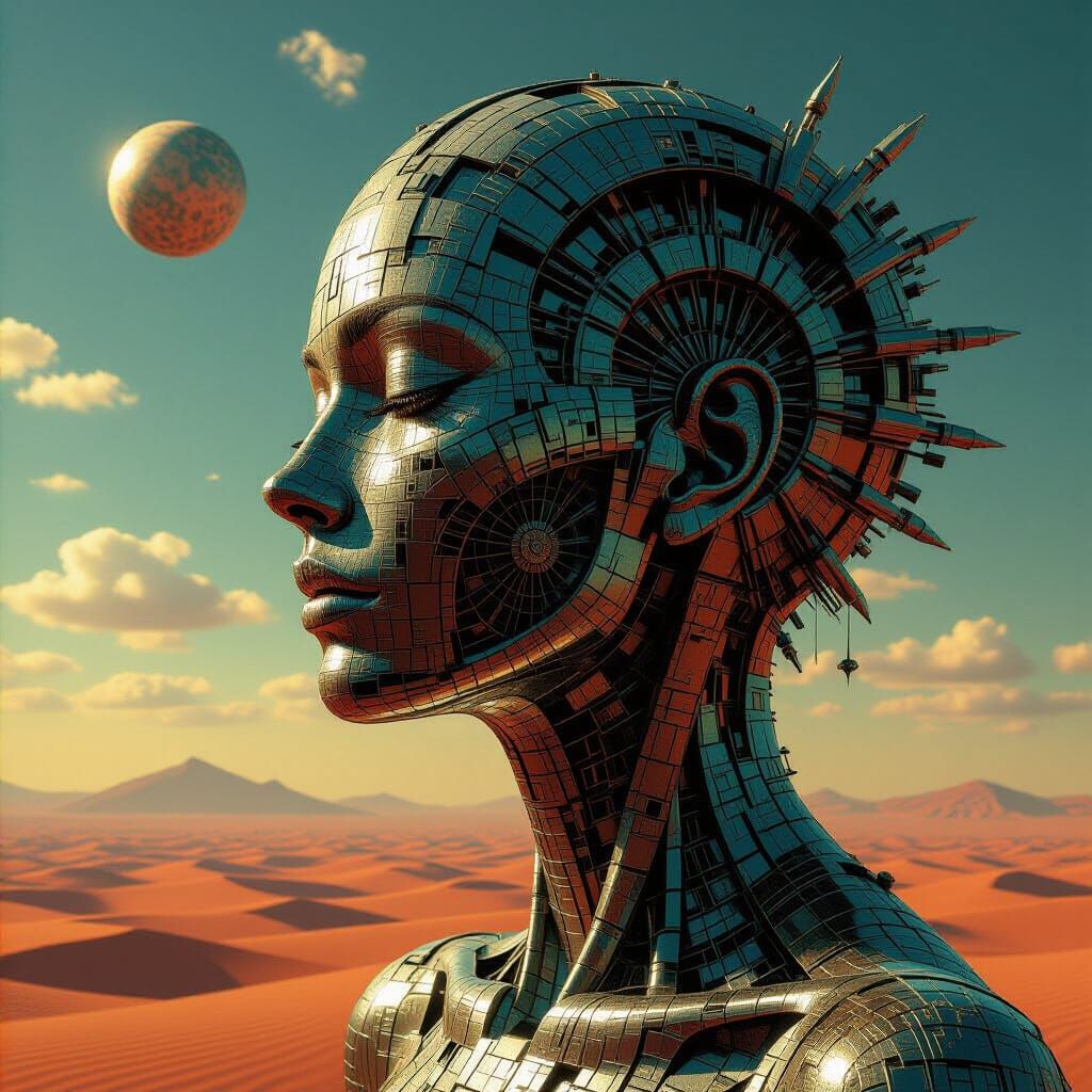 Erotic Fantasy Portrait in Mixed Media Surrealism